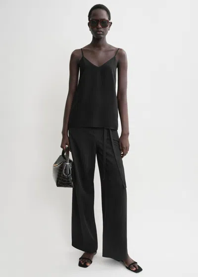 Totême Crepe-back Satin Cami Top Black