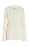 Totême Off-white Collarless Cinched Jacket In White
