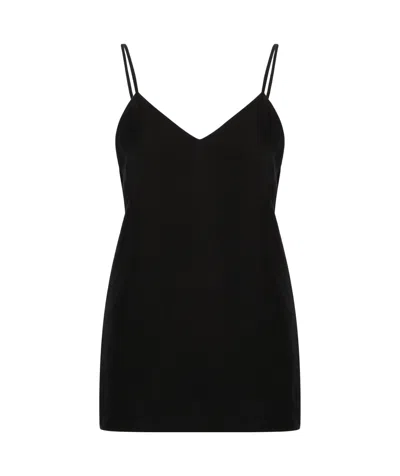 Totême Crepe V-neck Tank Top In Black