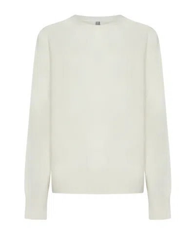 Totême Crew-neck Cashmere Jumper In White