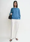 Totême Crew-neck Cashmere Knit Top In Azure In Azure