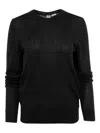 Totême Black Fine Crew-neck Knit Sweater In Schwarz