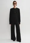 Totême Crew-neck Silk Cashmere Knit Black In Black