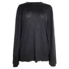 Totême Crewneck Knit Sweater In Black Silk In Black