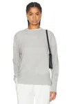 Totême Crewneck Silk Cashmere Knit Sweater In Grey Melange