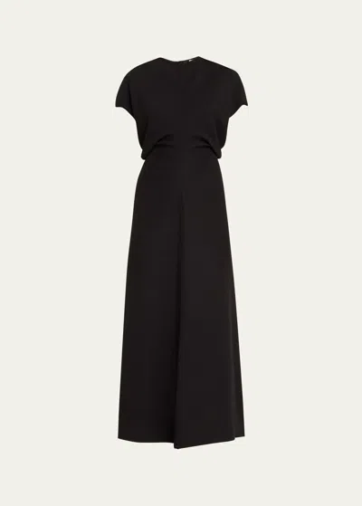 Totême Crinkle Slouch Waist Dress In Black