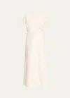 Totême Crinkle Slouch Waist Dress In Light Beige