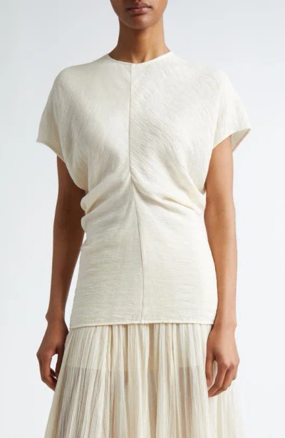 Totême Crinkle Texture Knit Top In Off-white