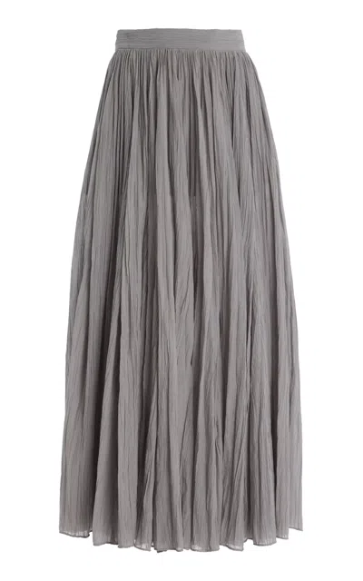 TOTÊME CRINKLED PLISSÉ COTTON-BLEND MAXI SKIRT