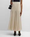 Totême Plissé Organic Cotton Chiffon Maxi Skirt In Open White
