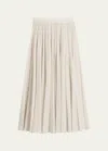 Totême Plissé Organic Cotton Chiffon Maxi Skirt In Open White
