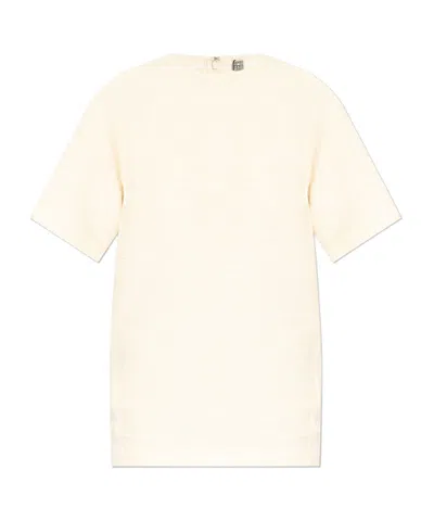 Totême Crinkled Round-neck T-shirt In White