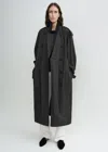 Totême Shield Oversized Double-breasted Wool-blend Coat In Washed Black