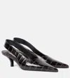 Totême Toteme Women Leather Decolletã© Slingback With Croco Effect In Brown