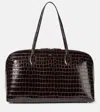 Totême Croc-effect Leather Tote Bag In Brown