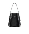 Totême Croc-embossed Belted Bucket Bag In Black