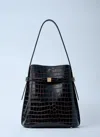 Totême Croc-embossed Leather Bucket Bag