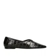Totême Toteme Croc-embossed Leather The Everyday Ballet Flats In Brown
