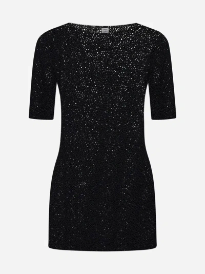 Totême Bardot-neck Sheer Jumper In Black