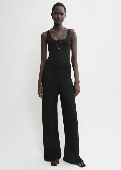 Totême Crochet Trousers Black