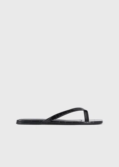Totême Toteme Leather Thong Sandals In Black