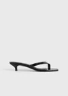 Totême Toteme Black Thong Sandal With Heel In Leather Women