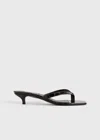 Totême Toteme Black Thong Sandal With Heel In Leather Women