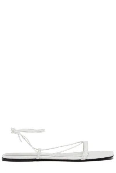 TOTÊME CROCO TIE SINGLE-TOE STRAP SANDALS