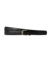 Totême Crocodile-effect Wrap Leather Belt In Black