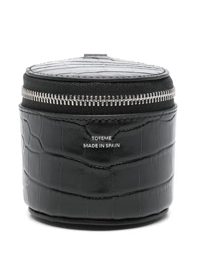 Totême Crocodile-embossed Jewelry Box In Black
