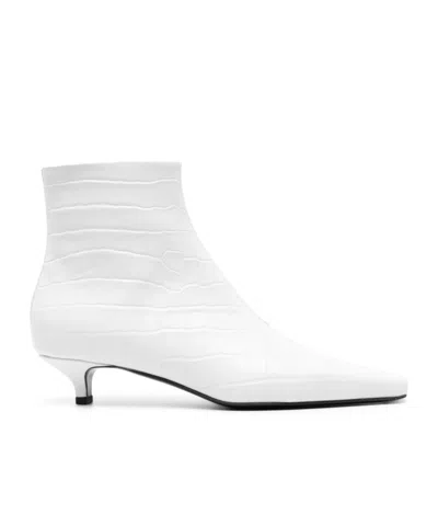 TOTÊME TOTÊME EMBOSSED KITTEN HEEL BOOTS