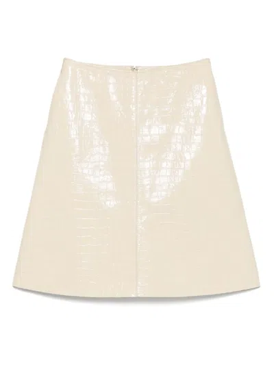 Totême Crocodile-embossed Skirt