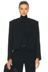 Totême Cropped Bouclé Jacket In Black