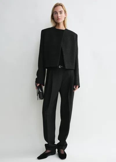 Totême Cropped Bouclé Jacket Black