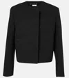 Totême Cropped Bouclé Jacket In Black