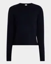 Totême Cropped Crew-neck Knit In Navy
