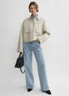 Totême Organic Cotton Cropped Jacket In Sand