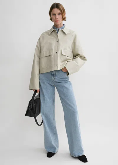 Totême Organic Cotton Cropped Jacket In Sand