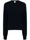 Totême Cropped Crew-neck Knit In Blue
