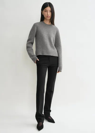 Totême Cropped Crew-neck Knit Grey Melange