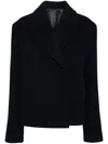 Totême Oversized Cropped Wool Peacoat In Blue