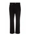 Totême Straight Cropped Jeans In Black