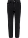 Totême Black Denim Pants With Five-pocket Design And Tapered Fit In Black