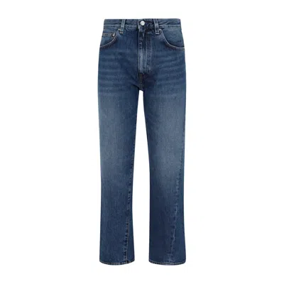 Totême Cropped High-rise Tapered Jeans In Blue