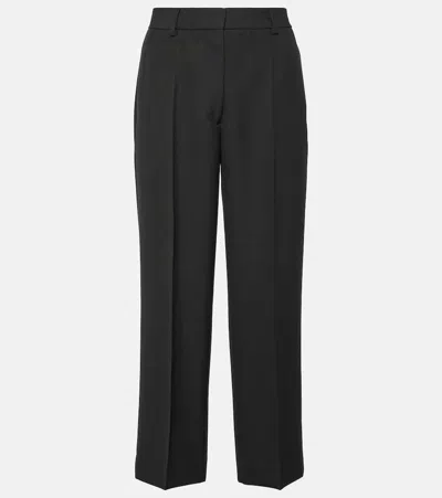 Totême Cropped Straight Pants In Black