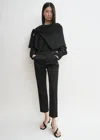 Totême Cropped Straight Trousers Black In Black