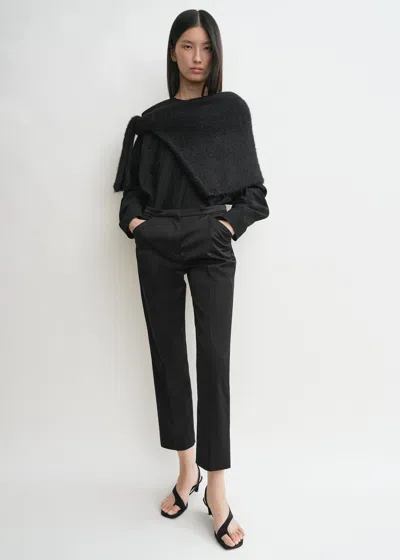 Totême Cropped Straight Trousers Black