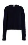 Totême Cropped Crew-neck Knit In Navy