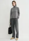 Totême Cropped Turtleneck Grey Melange In Grey Melange
