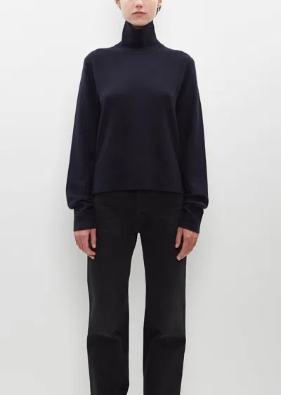 Totême Cropped Turtleneck In Navy